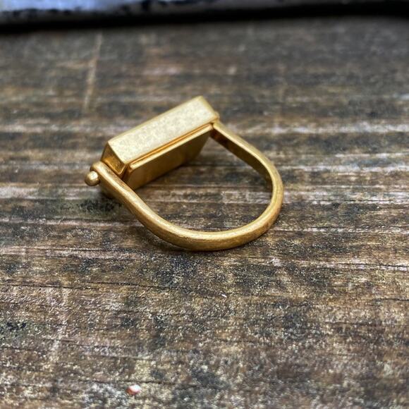 NEW Antique Style Rectangle Lapis Flip Ring - Picture 2 of 7